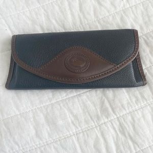 Dooney And Bourke Vintage Leather Glasses Snap Shut Case Black And Brown